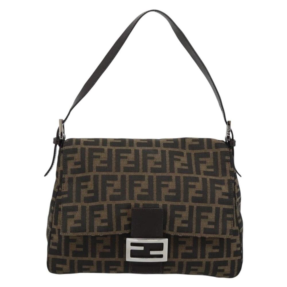 Fendi Zucca Mamma Baguette Shoulder Bag Black